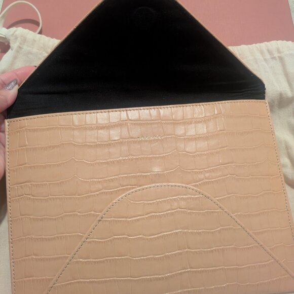 Sezane Pochette Violette Clutch - Croco Beige - Picture 3 of 8